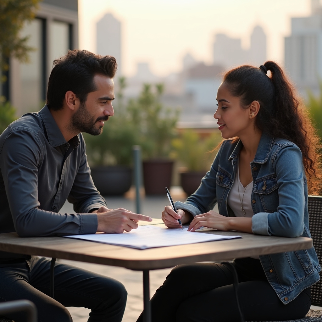 Financial mentorship session with young professional