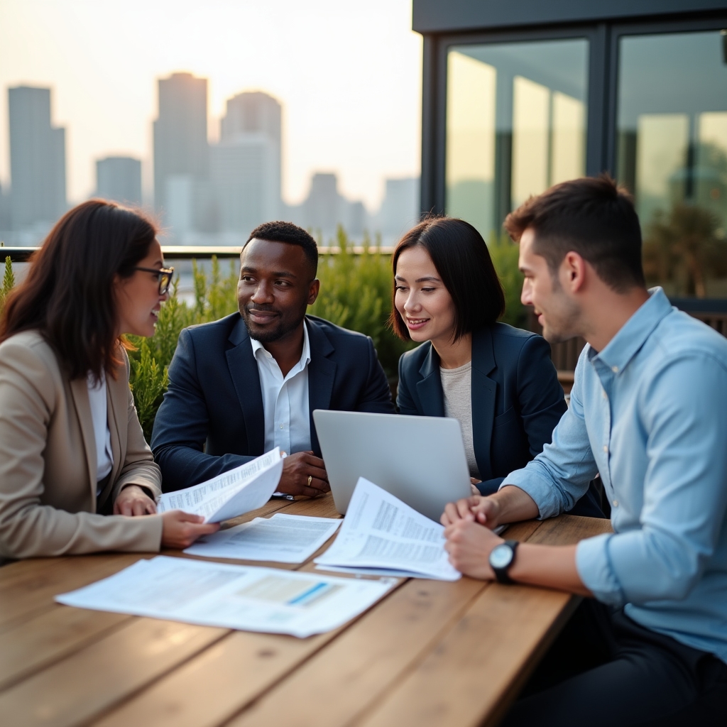 Wise Finance Hub team in outdoor workspace