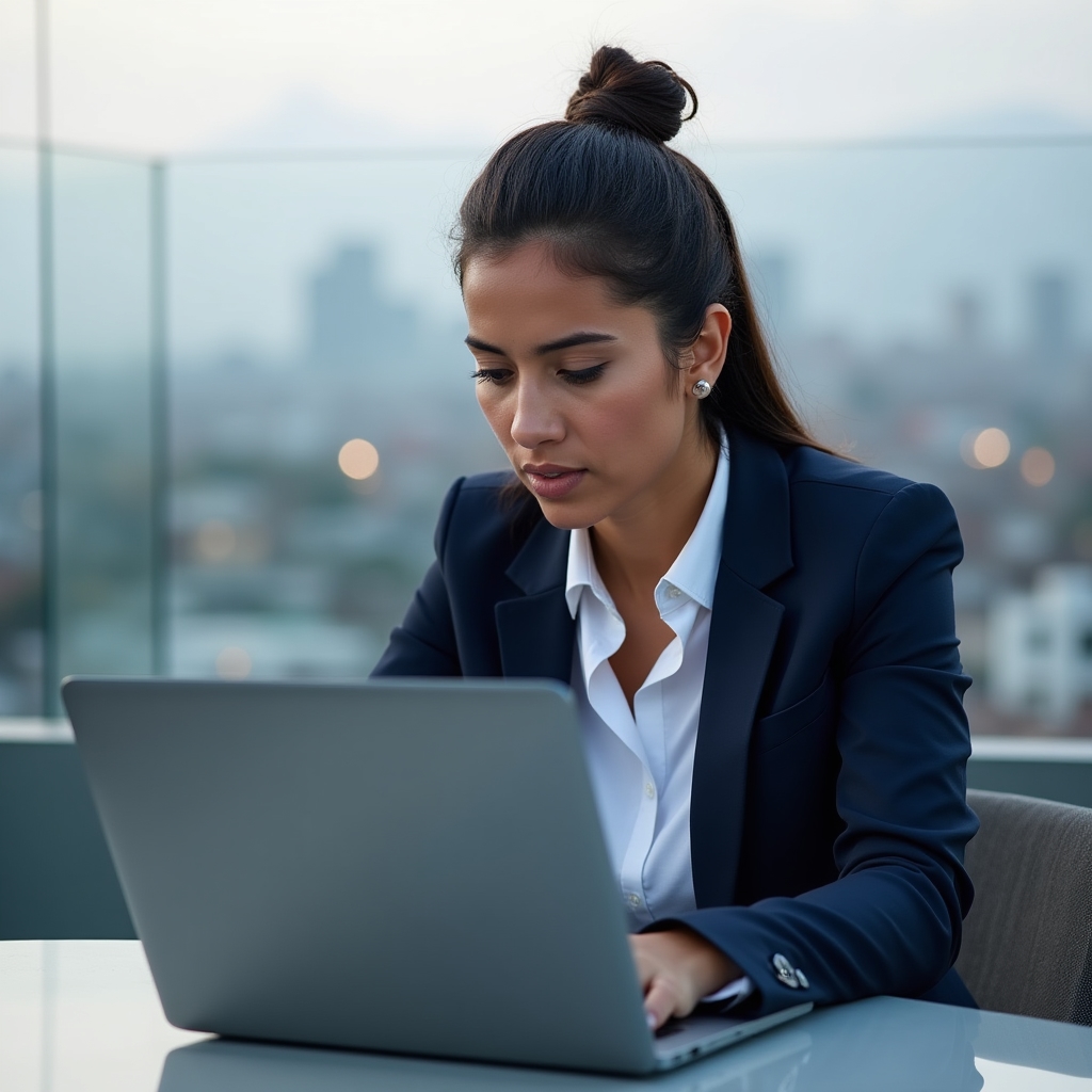 Young professional reviewing finances